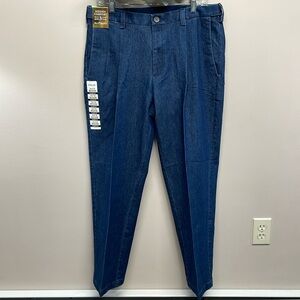 NWT Haggar Premium Stretch Denim Pleated Classic Fit Jeans 34W x 30L